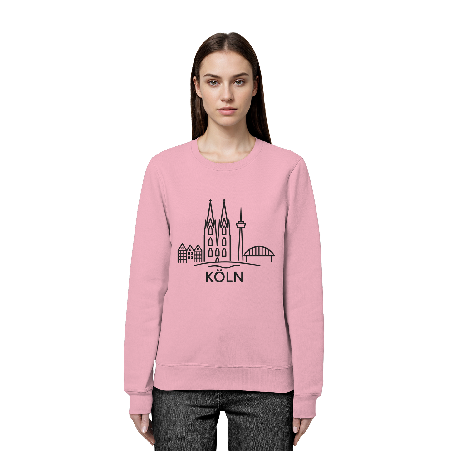 Köln Skyline (großer Druck auf der Brust) - Organic Basic Unisex Sweatshirt