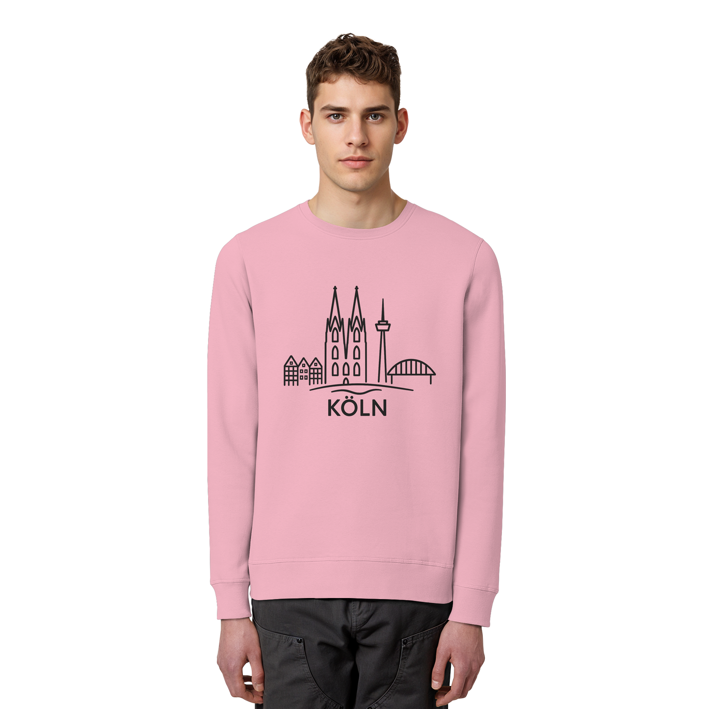 Köln Skyline (großer Druck auf der Brust) - Organic Basic Unisex Sweatshirt