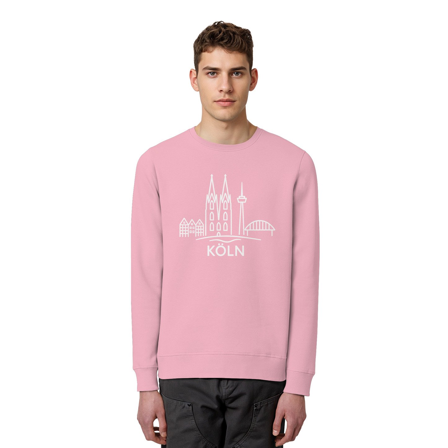 Köln Skyline (großer Druck auf der Brust) - Organic Basic Unisex Sweatshirt