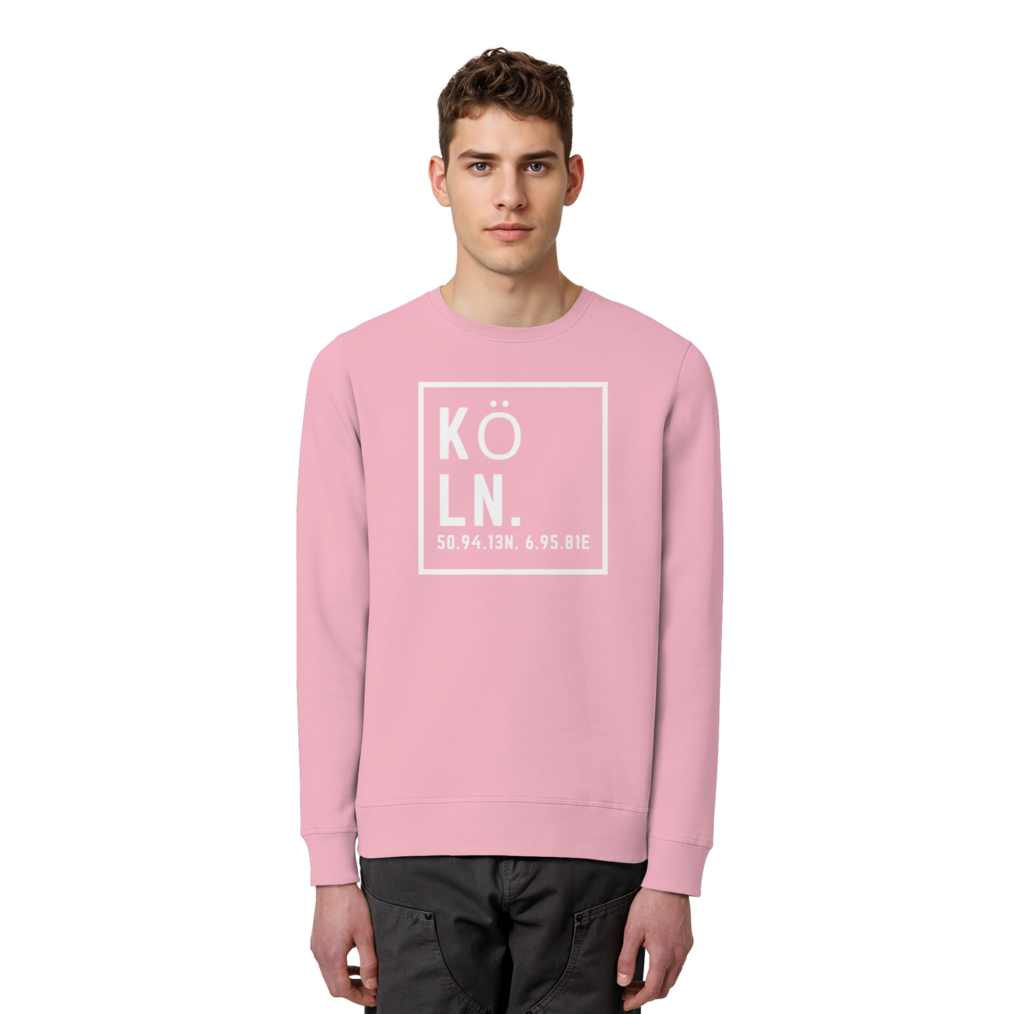 Köln Koordinaten (großer Druck auf der Brust) - Organic Basic Unisex Sweatshirt