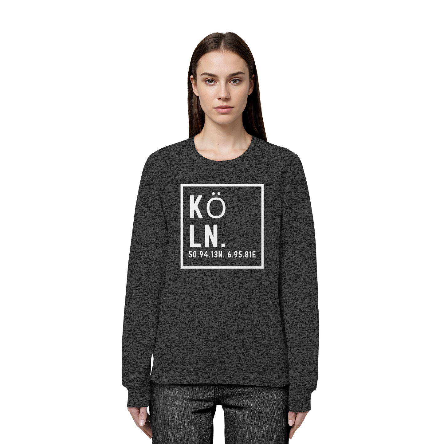 Köln Koordinaten (großer Druck auf der Brust) - Organic Basic Unisex Sweatshirt