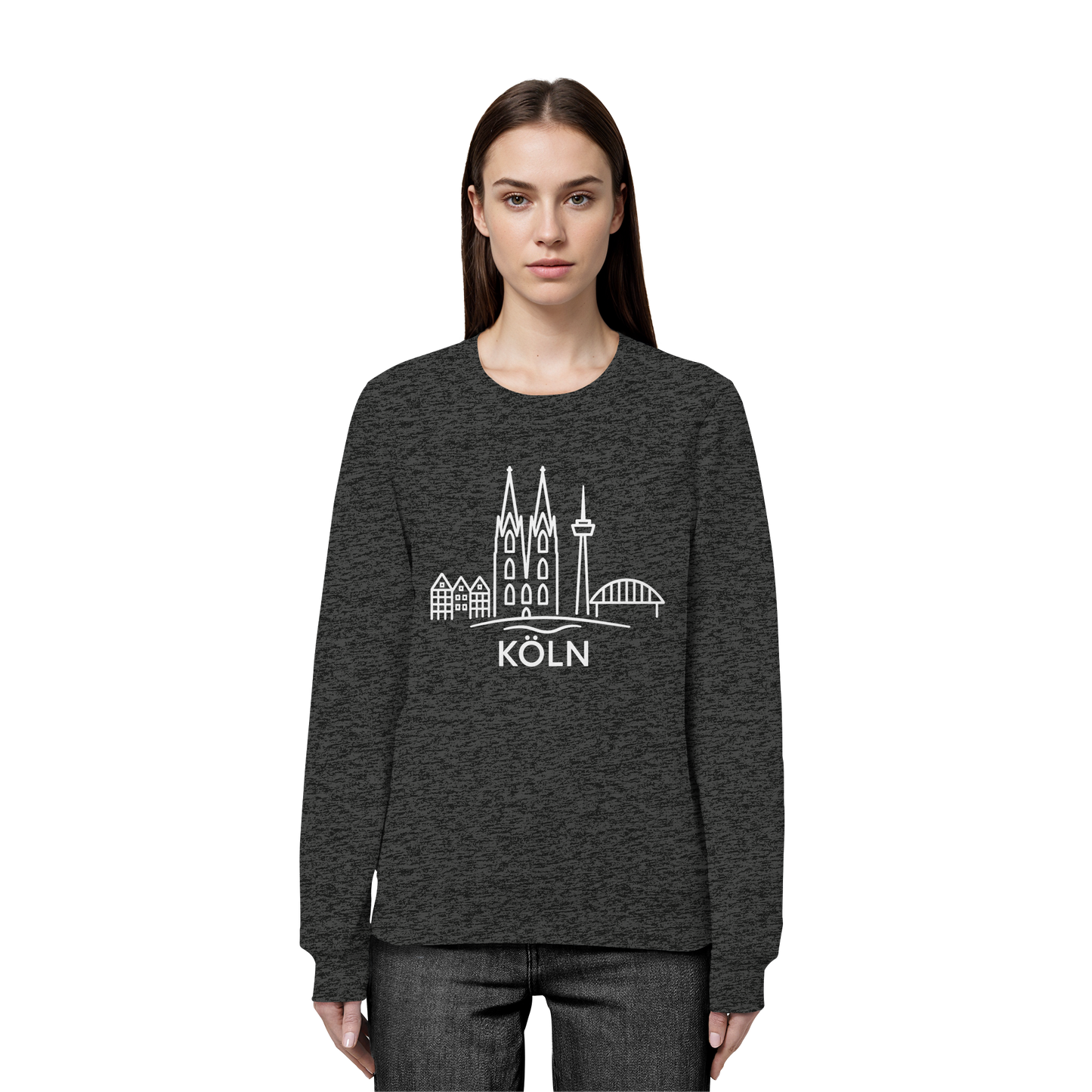 Köln Skyline (großer Druck auf der Brust) - Organic Basic Unisex Sweatshirt