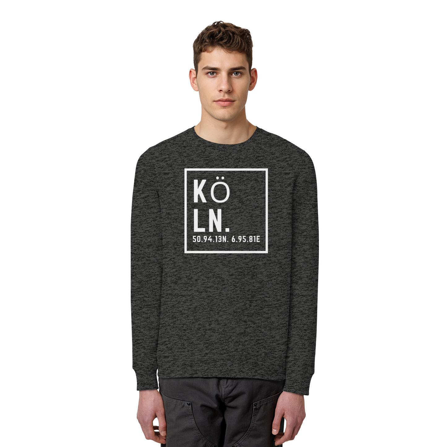 Köln Koordinaten (großer Druck auf der Brust) - Organic Basic Unisex Sweatshirt