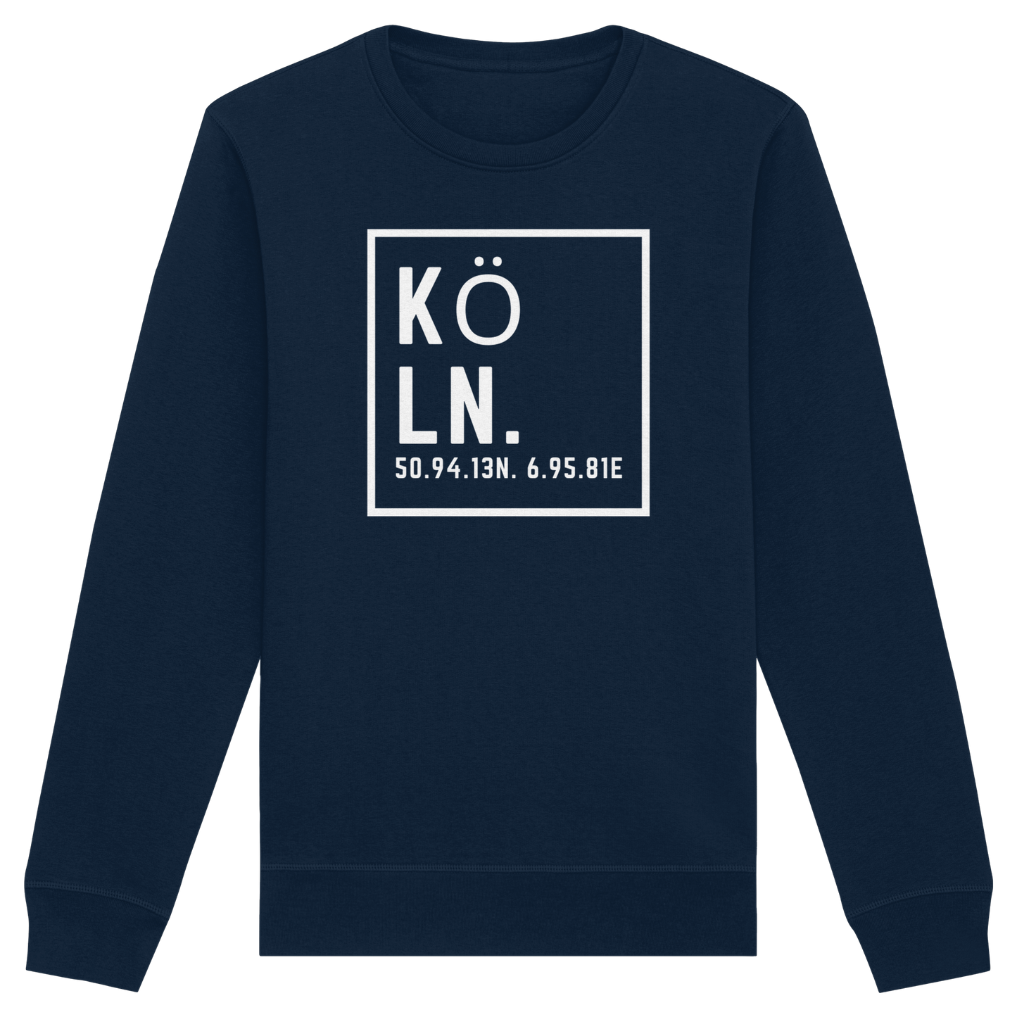 Köln Koordinaten (großer Druck auf der Brust) - Organic Basic Unisex Sweatshirt