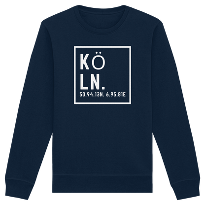 Köln Koordinaten (großer Druck auf der Brust) - Organic Basic Unisex Sweatshirt