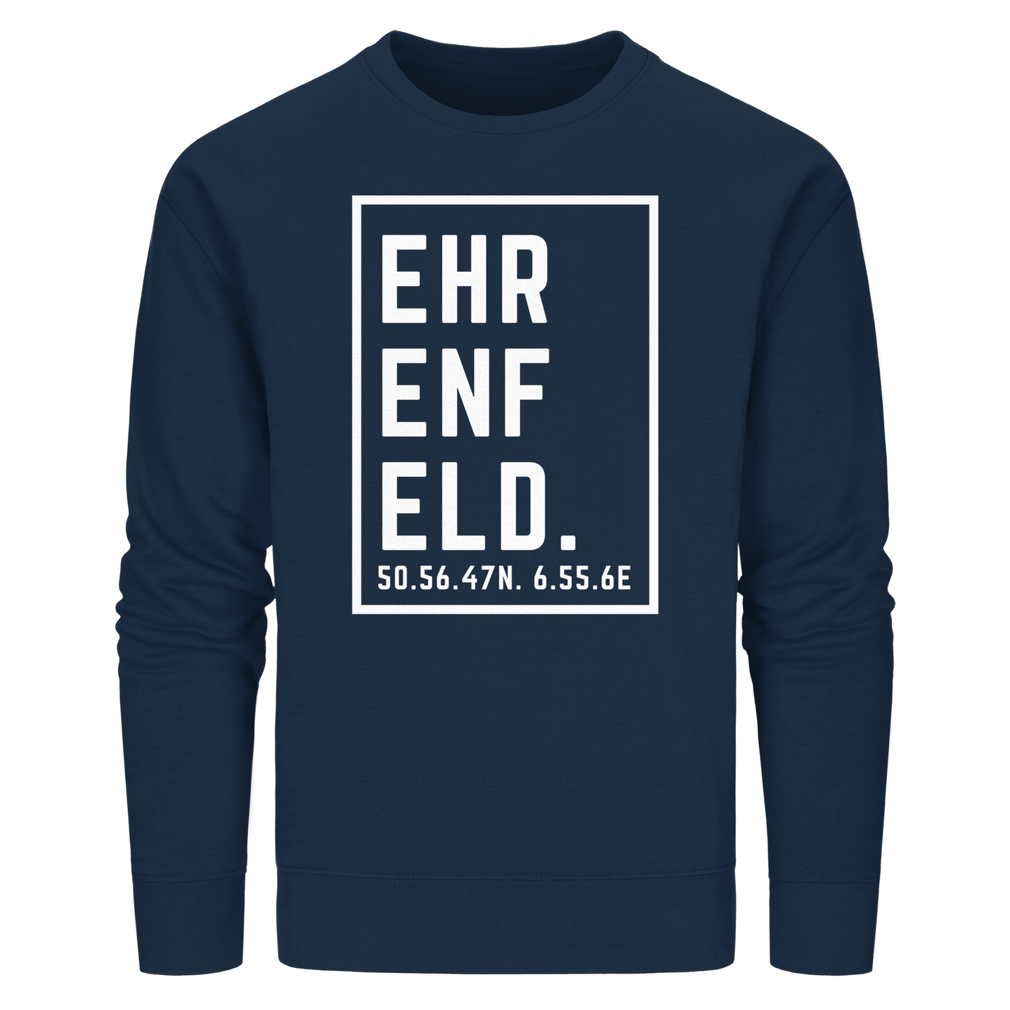 Ehrenfeld Koordinaten (großer Druck auf der Brust) - Organic Basic Unisex Sweatshirt