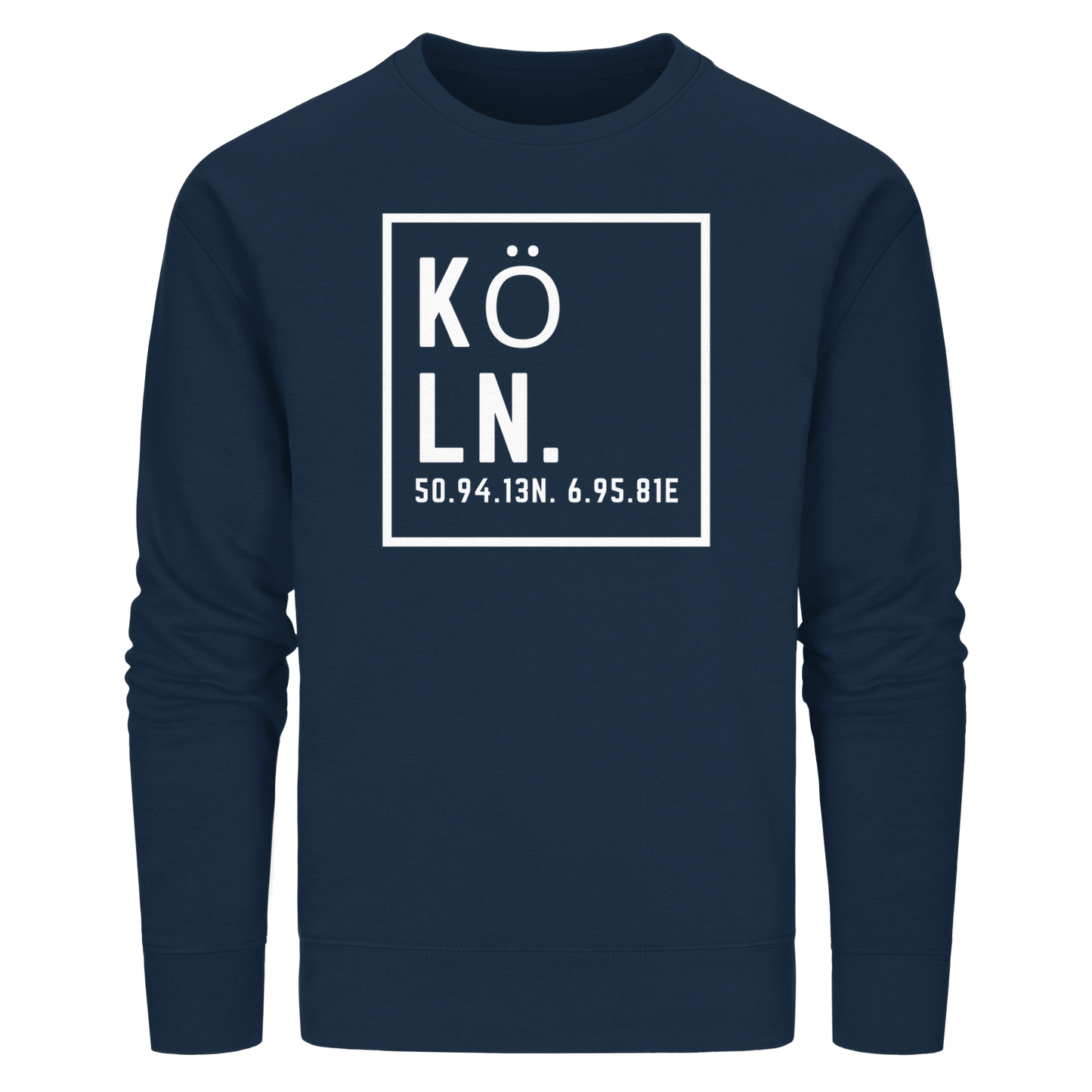 Köln Koordinaten (großer Druck auf der Brust) - Organic Basic Unisex Sweatshirt