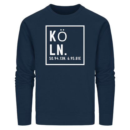 Köln Koordinaten (großer Druck auf der Brust) - Organic Basic Unisex Sweatshirt