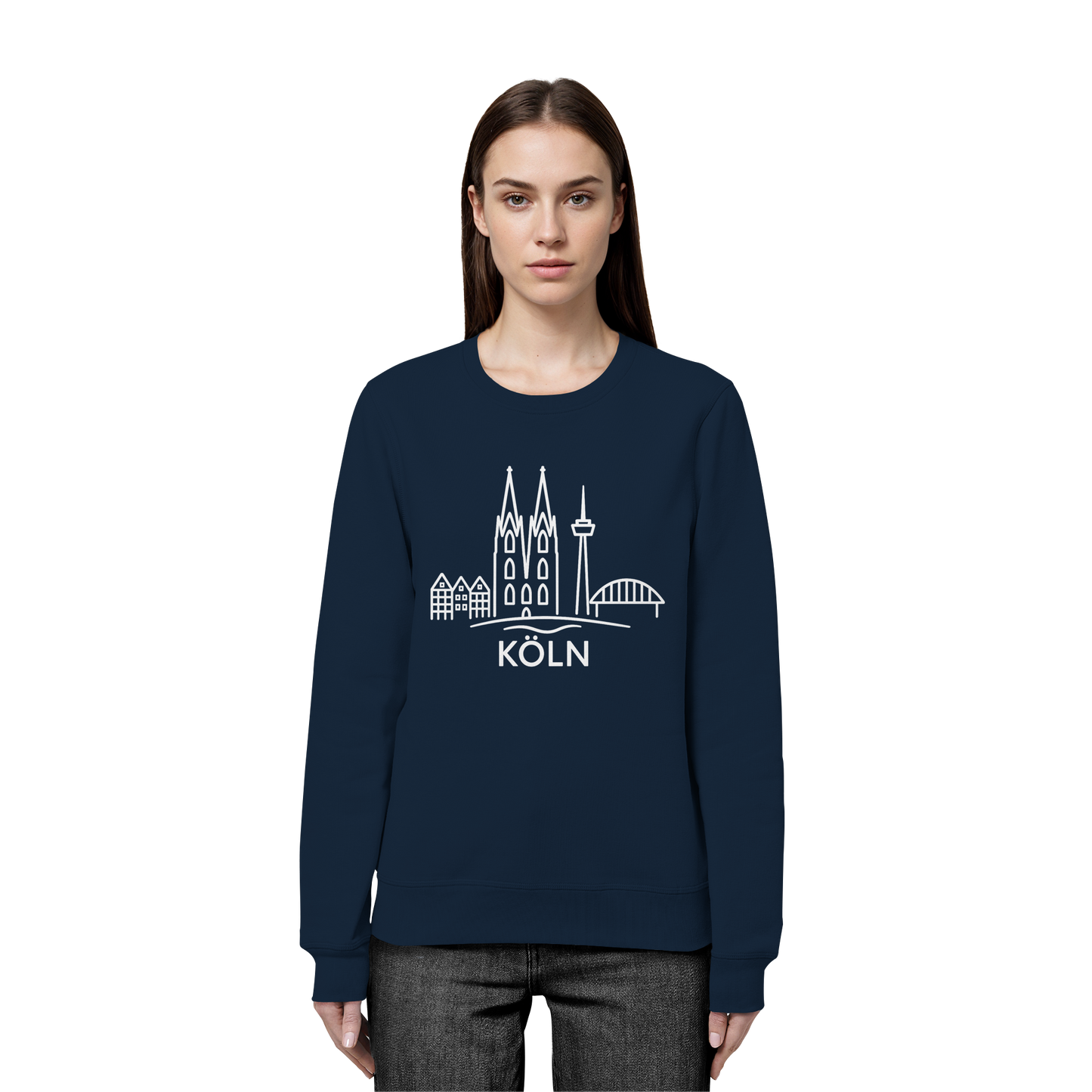 Köln Skyline (großer Druck auf der Brust) - Organic Basic Unisex Sweatshirt