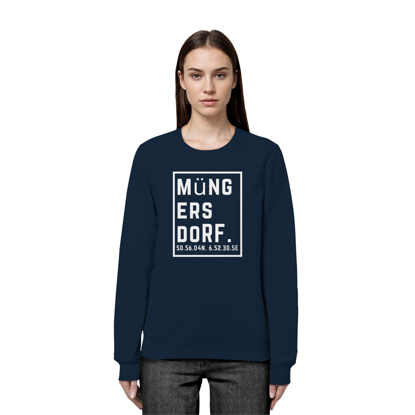 Müngersdorf Koordinaten (großer Druck auf der Brust) - Organic Basic Unisex Sweatshirt