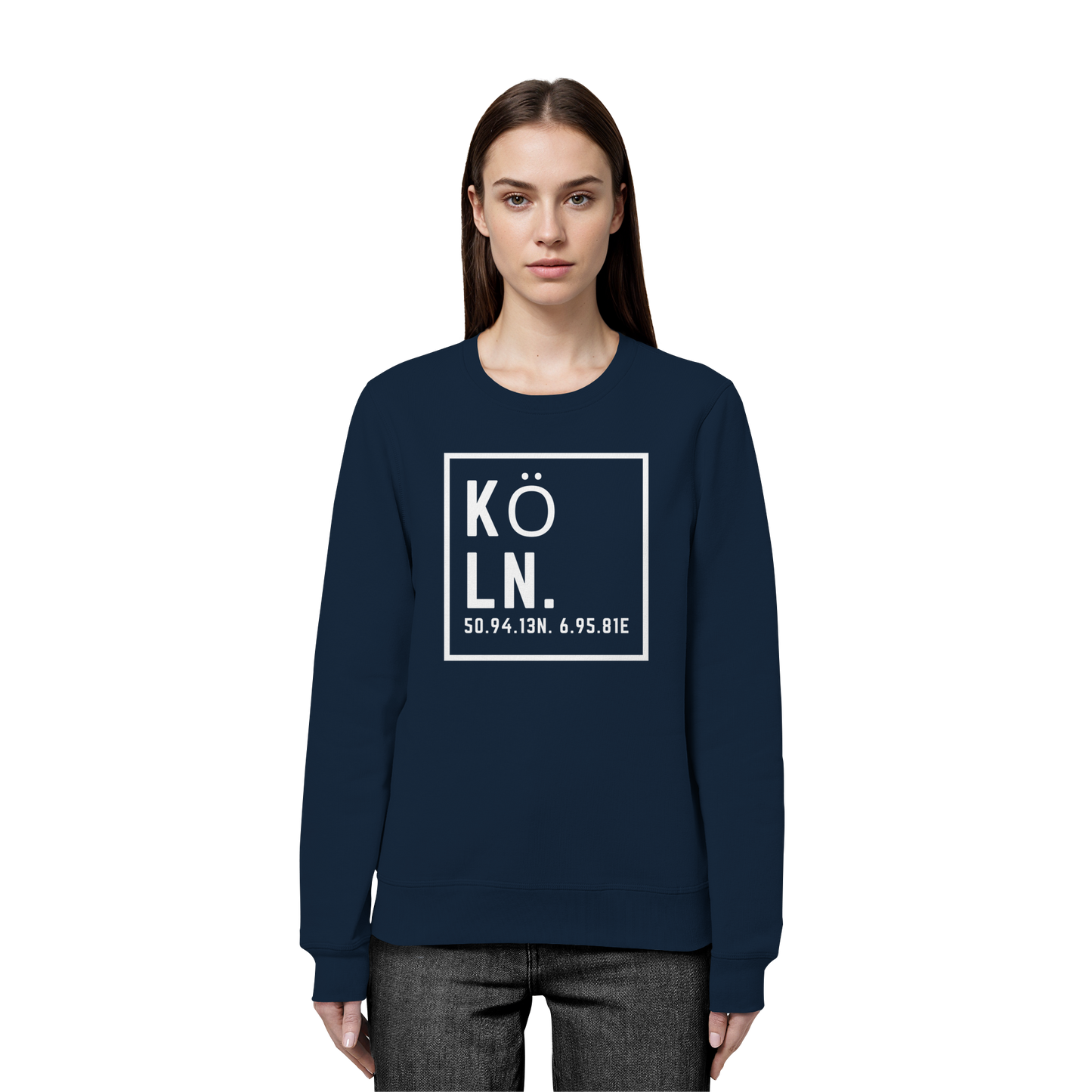 Köln Koordinaten (großer Druck auf der Brust) - Organic Basic Unisex Sweatshirt