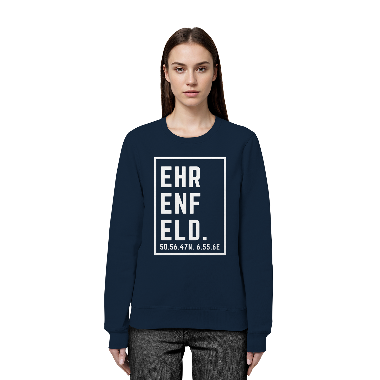 Ehrenfeld Koordinaten (großer Druck auf der Brust) - Organic Basic Unisex Sweatshirt