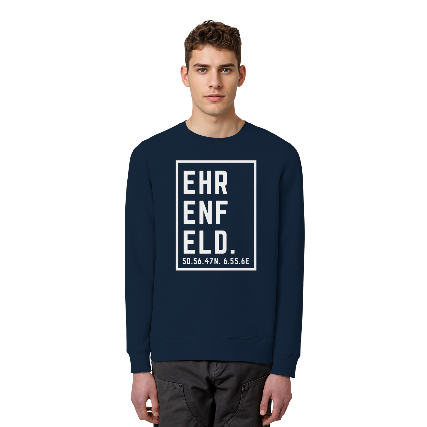 Ehrenfeld Koordinaten (großer Druck auf der Brust) - Organic Basic Unisex Sweatshirt