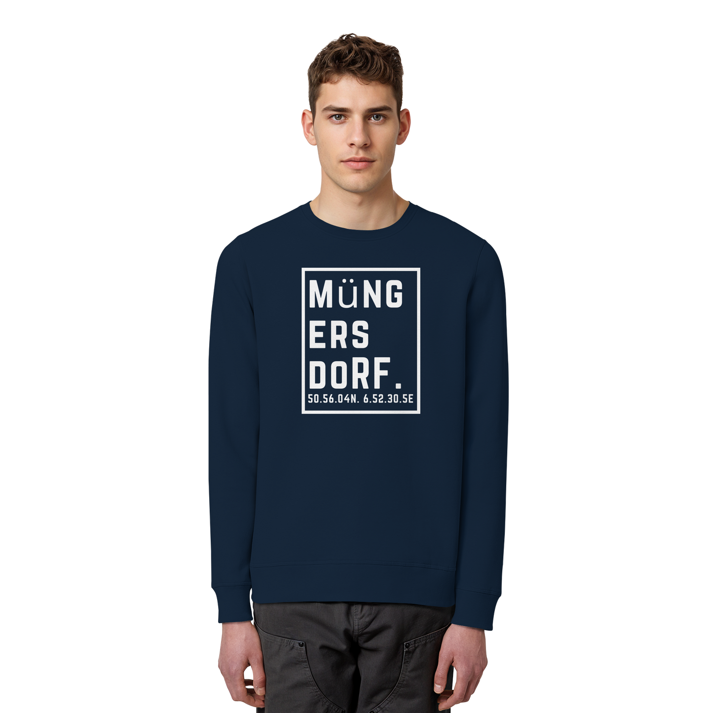 Müngersdorf Koordinaten (großer Druck auf der Brust) - Organic Basic Unisex Sweatshirt