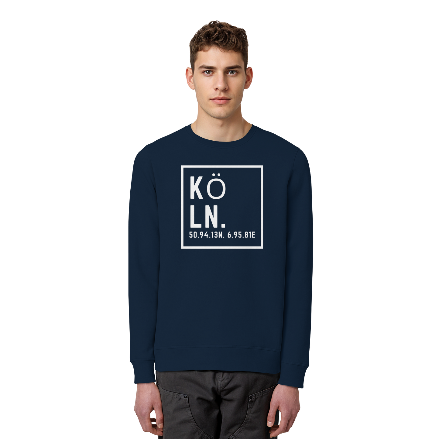 Köln Koordinaten (großer Druck auf der Brust) - Organic Basic Unisex Sweatshirt