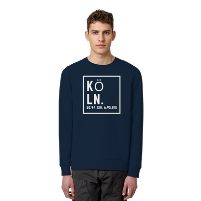 Köln Koordinaten (großer Druck auf der Brust) - Organic Basic Unisex Sweatshirt