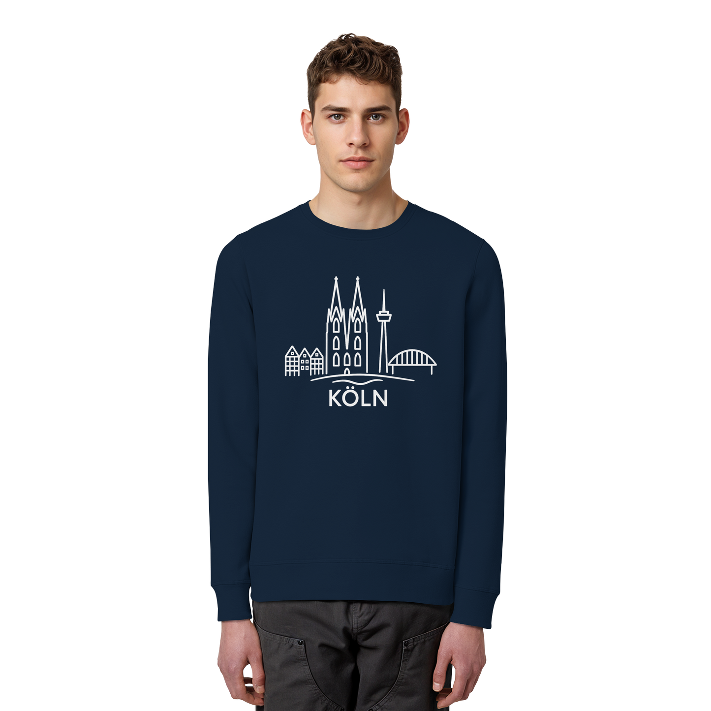 Köln Skyline (großer Druck auf der Brust) - Organic Basic Unisex Sweatshirt