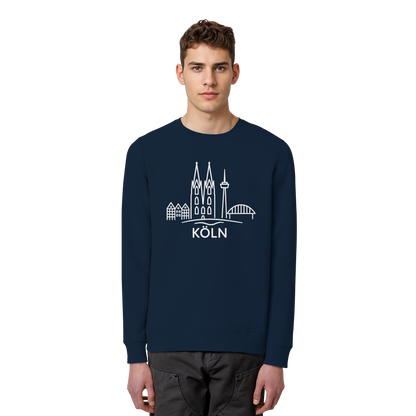 Köln Skyline (großer Druck auf der Brust) - Organic Basic Unisex Sweatshirt