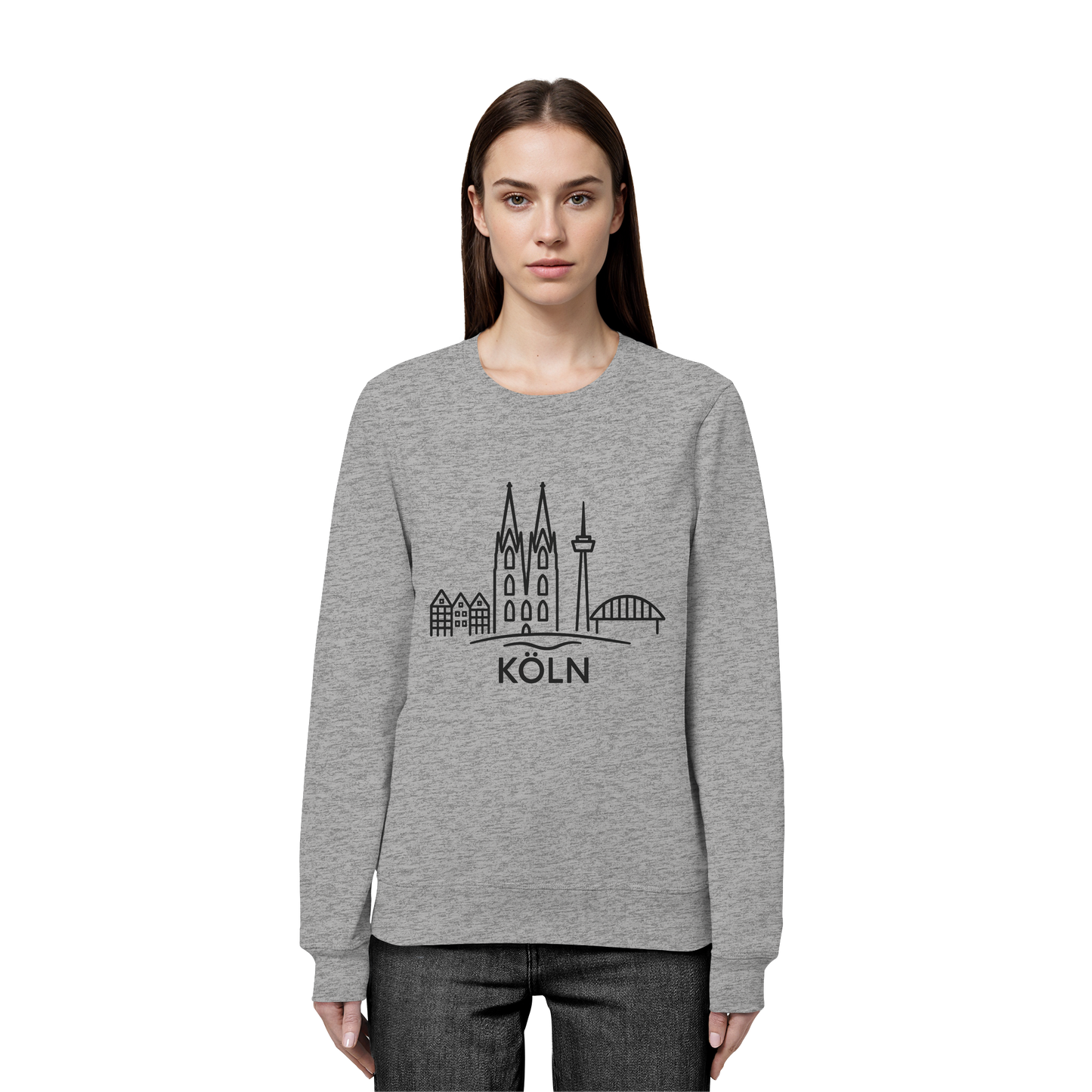 Köln Skyline (großer Druck auf der Brust) - Organic Basic Unisex Sweatshirt