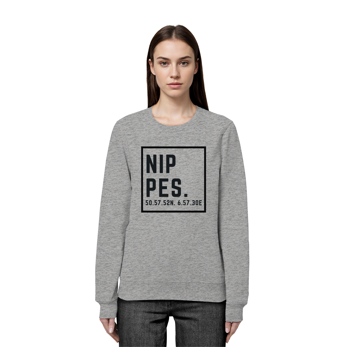 Nippes Koordinaten (großer Druck auf der Brust) - Organic Basic Unisex Sweatshirt