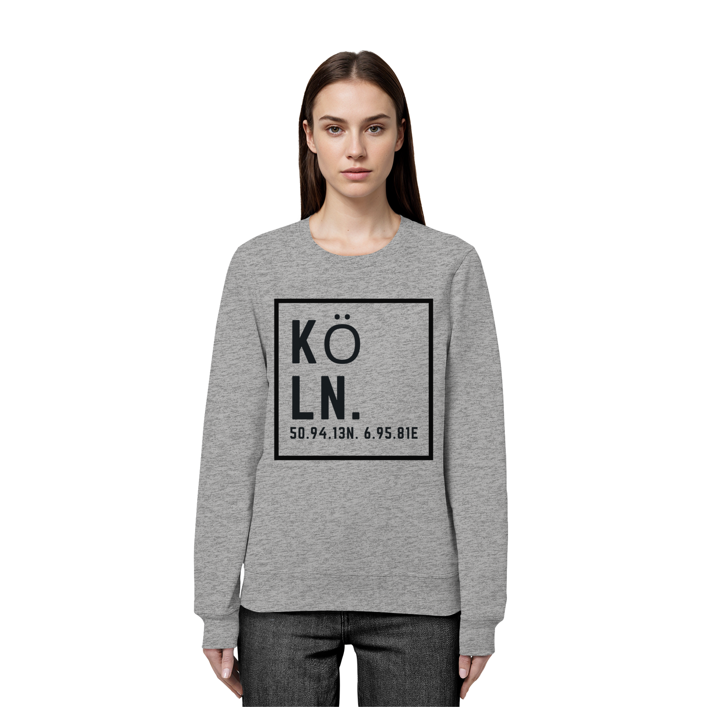 Köln Koordinaten (großer Druck auf der Brust) - Organic Basic Unisex Sweatshirt