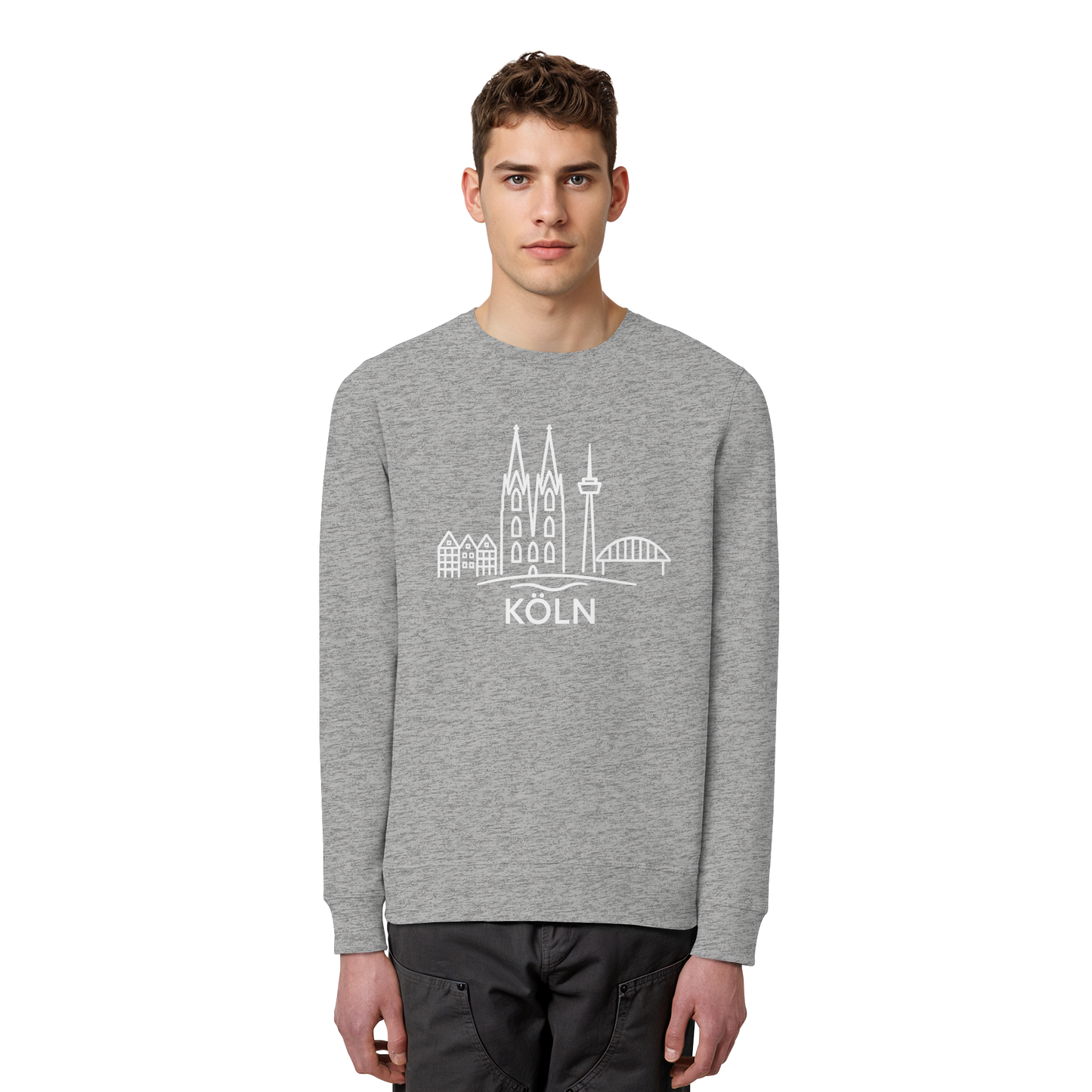 Köln Skyline (großer Druck auf der Brust) - Organic Basic Unisex Sweatshirt