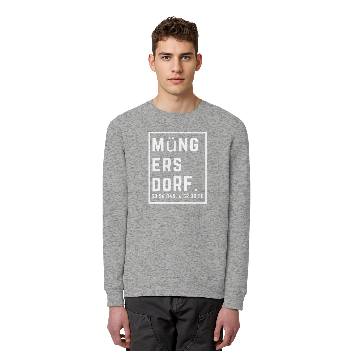 Müngersdorf Koordinaten (großer Druck auf der Brust) - Organic Basic Unisex Sweatshirt