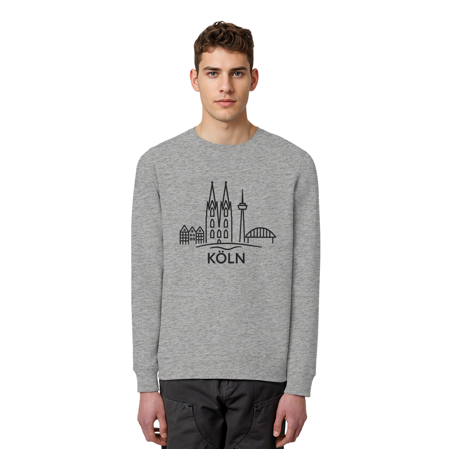 Köln Skyline (großer Druck auf der Brust) - Organic Basic Unisex Sweatshirt