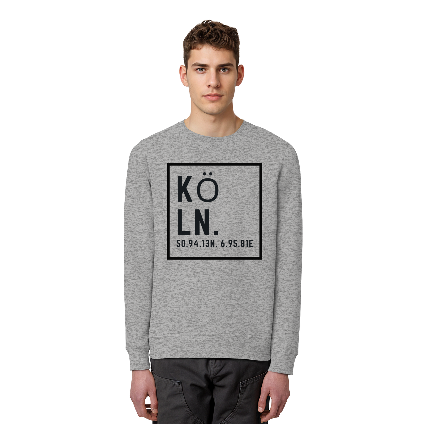 Köln Koordinaten (großer Druck auf der Brust) - Organic Basic Unisex Sweatshirt