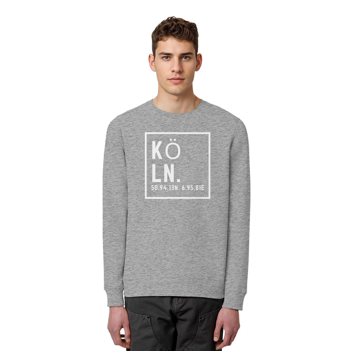 Köln Koordinaten (großer Druck auf der Brust) - Organic Basic Unisex Sweatshirt