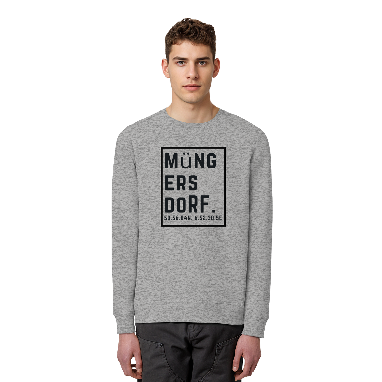 Müngersdorf Koordinaten (großer Druck auf der Brust) - Organic Basic Unisex Sweatshirt