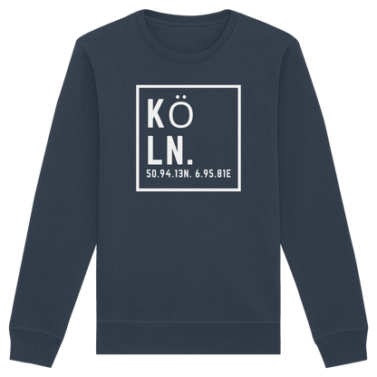 Köln Koordinaten (großer Druck auf der Brust) - Organic Basic Unisex Sweatshirt