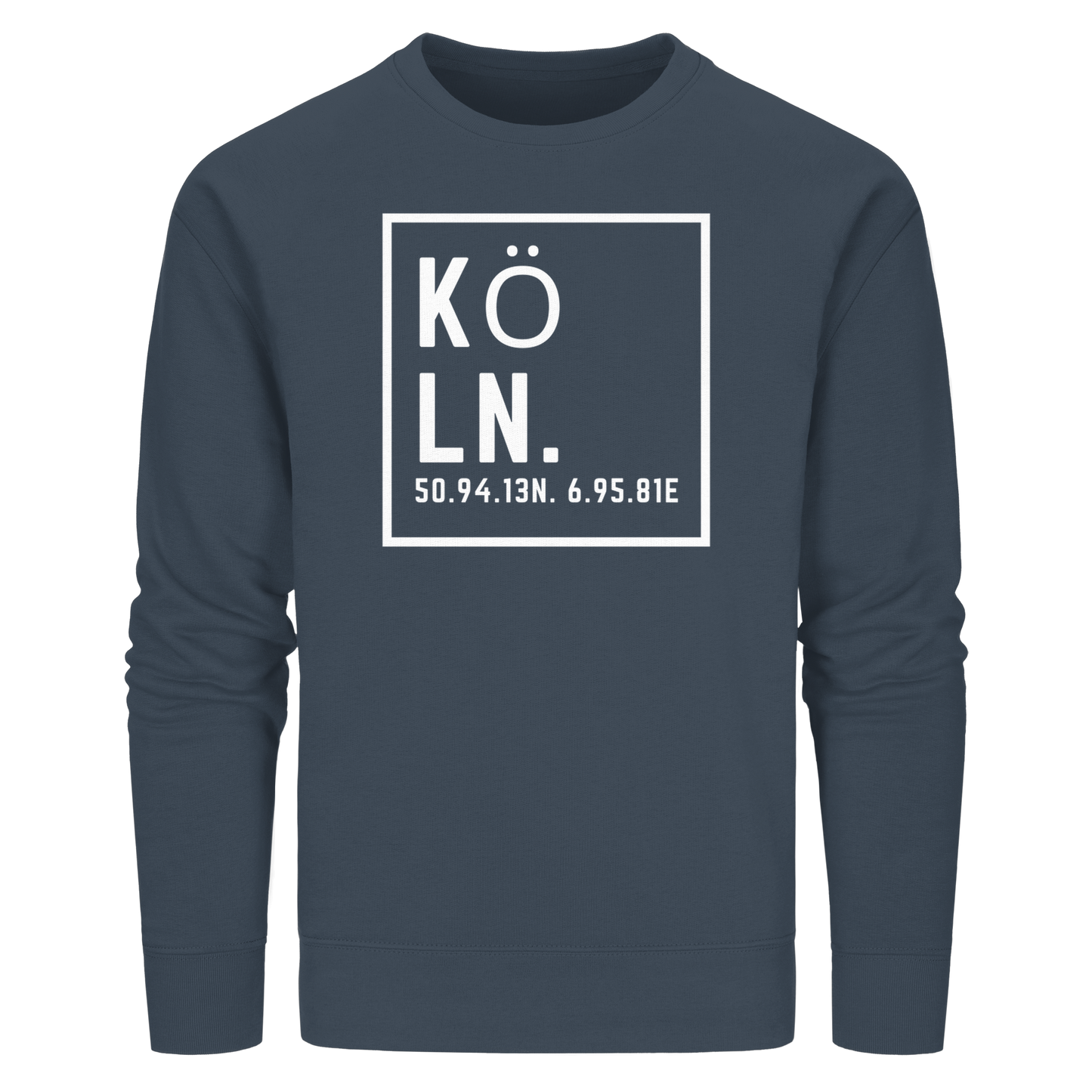 Köln Koordinaten (großer Druck auf der Brust) - Organic Basic Unisex Sweatshirt