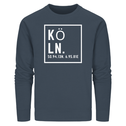 Köln Koordinaten (großer Druck auf der Brust) - Organic Basic Unisex Sweatshirt