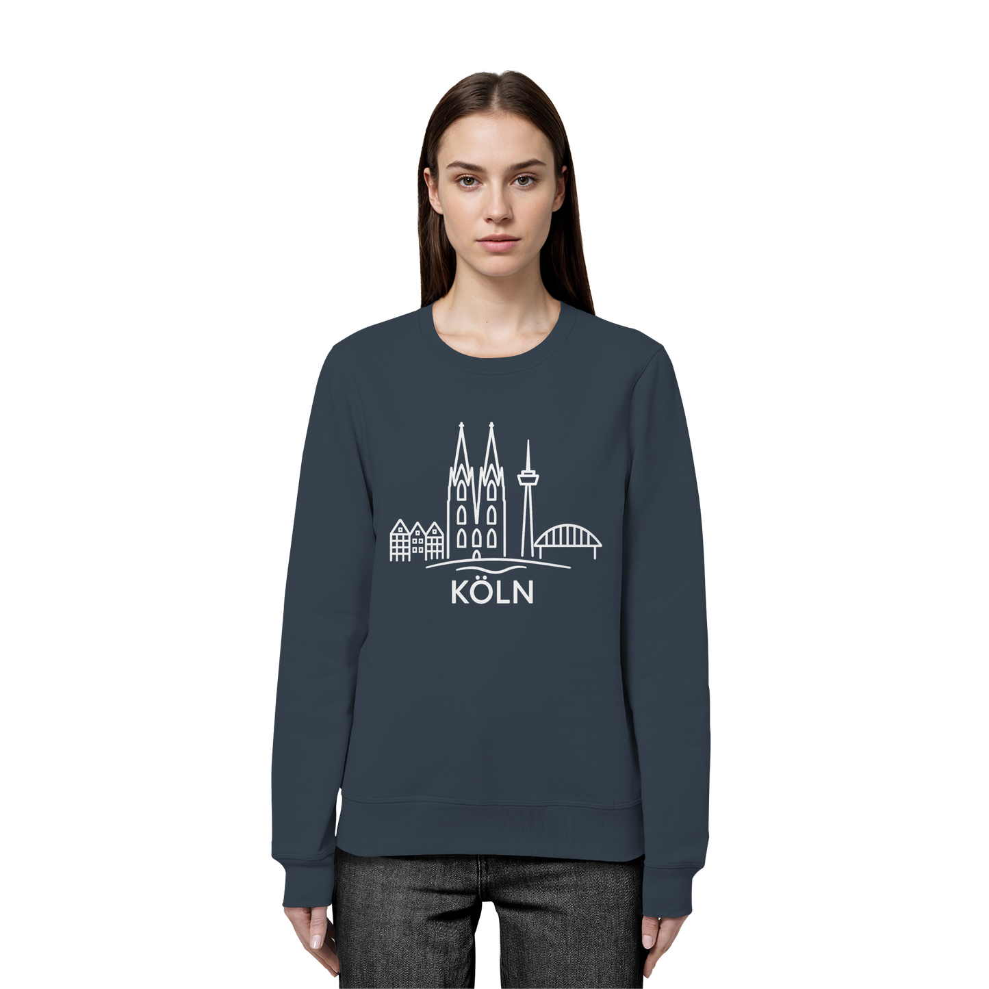 Köln Skyline (großer Druck auf der Brust) - Organic Basic Unisex Sweatshirt