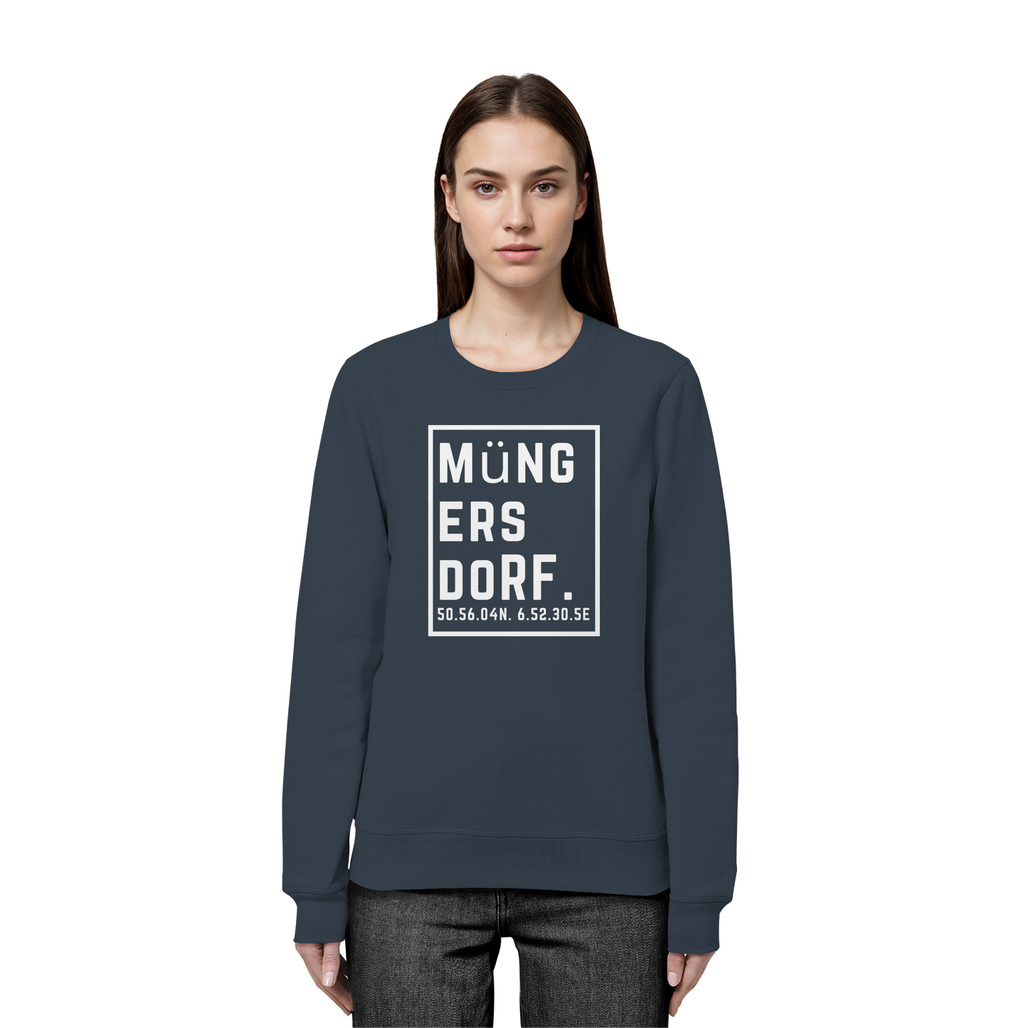 Müngersdorf Koordinaten (großer Druck auf der Brust) - Organic Basic Unisex Sweatshirt