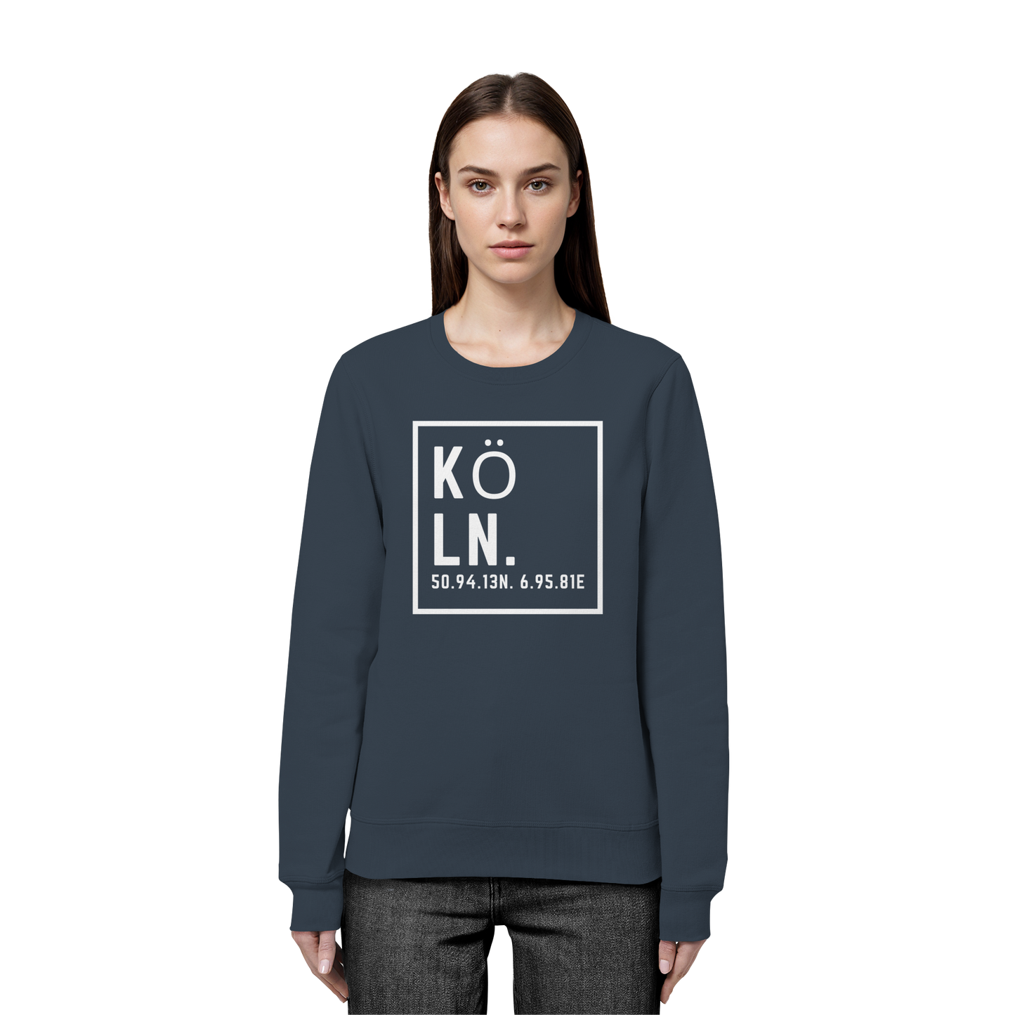 Köln Koordinaten (großer Druck auf der Brust) - Organic Basic Unisex Sweatshirt