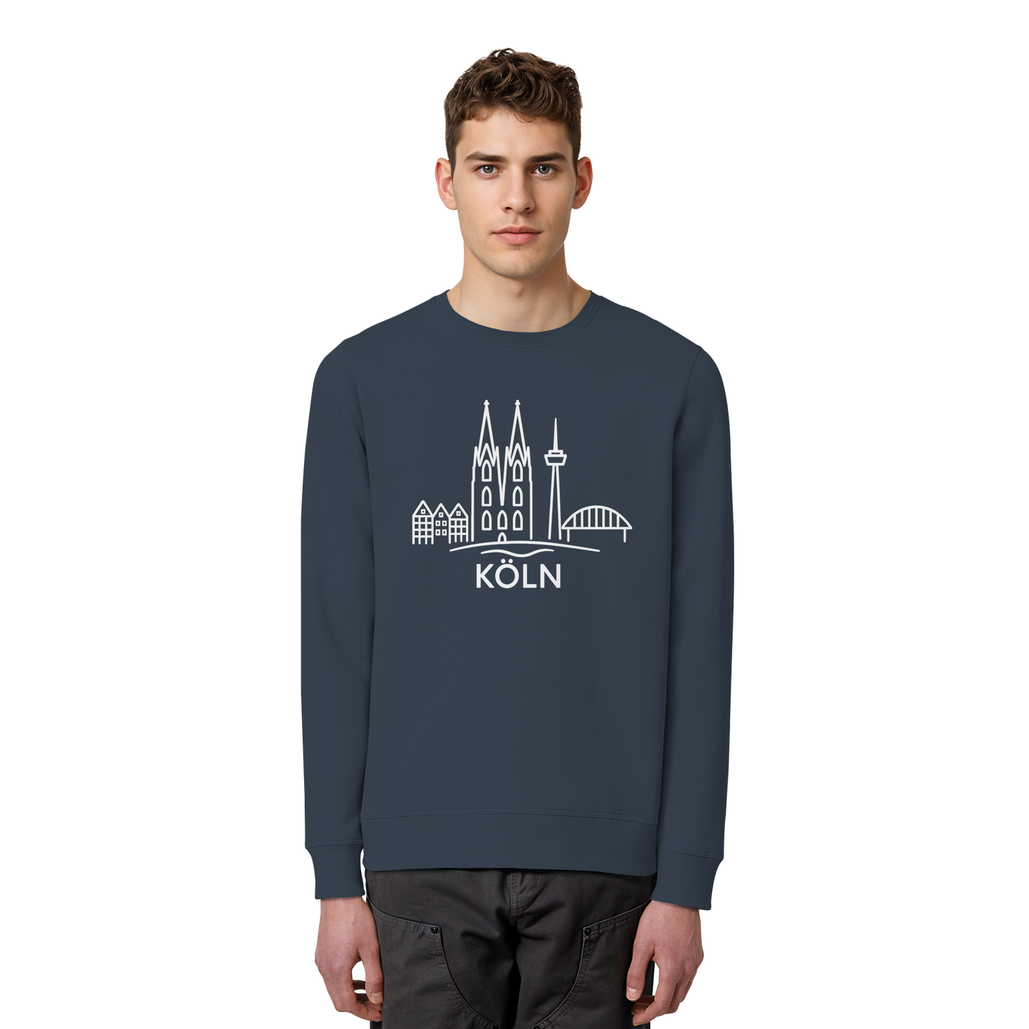 Köln Skyline (großer Druck auf der Brust) - Organic Basic Unisex Sweatshirt