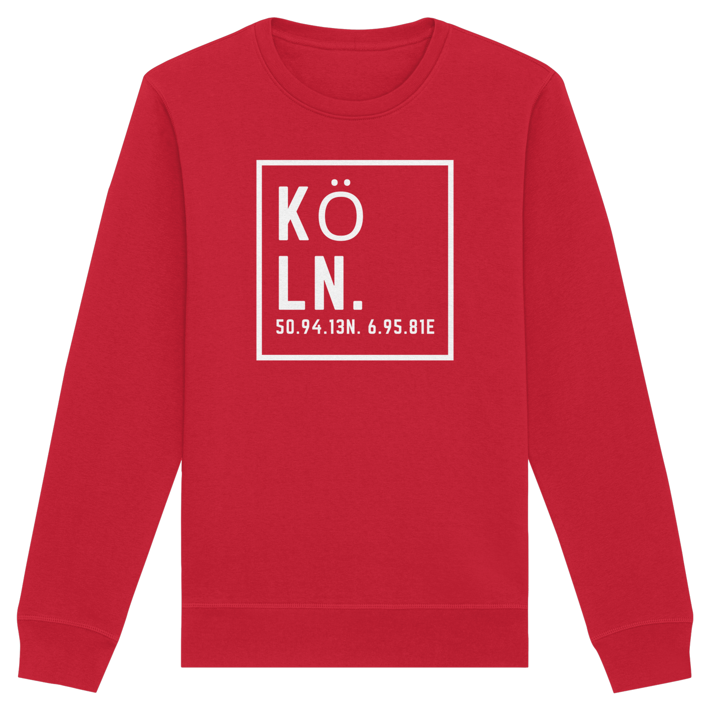 Köln Koordinaten (großer Druck auf der Brust) - Organic Basic Unisex Sweatshirt
