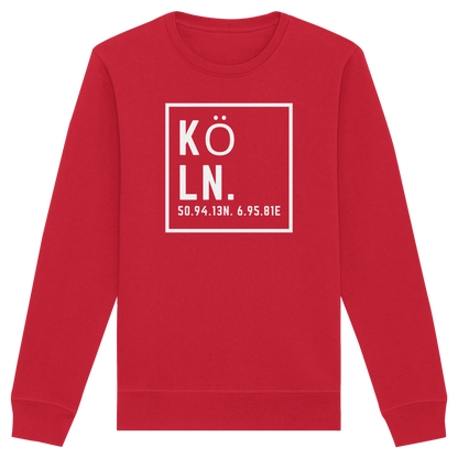 Köln Koordinaten (großer Druck auf der Brust) - Organic Basic Unisex Sweatshirt
