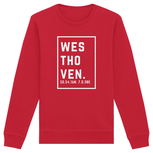 Westhoven Koordinaten (großer Druck auf der Brust) - Organic Basic Unisex Sweatshirt