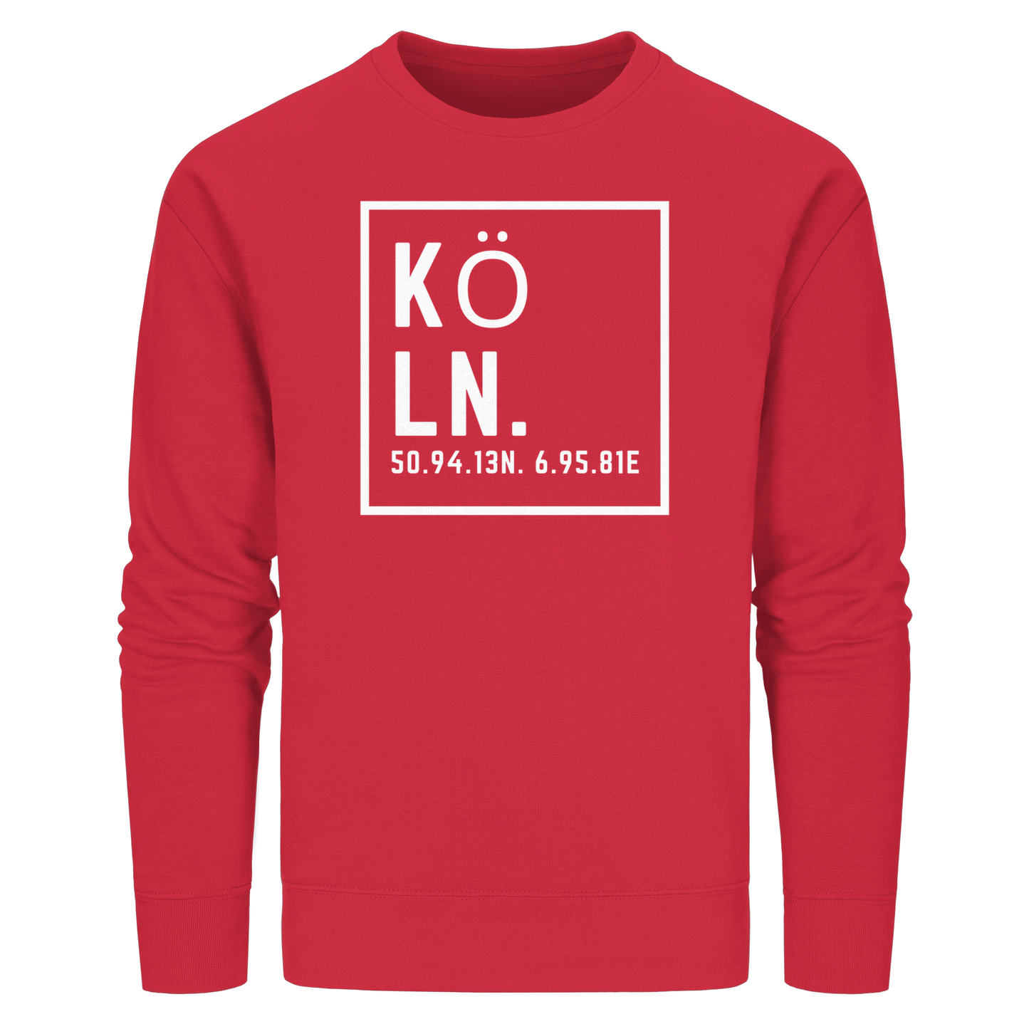 Köln Koordinaten (großer Druck auf der Brust) - Organic Basic Unisex Sweatshirt