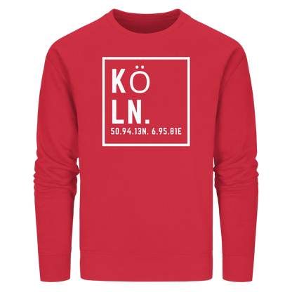 Köln Koordinaten (großer Druck auf der Brust) - Organic Basic Unisex Sweatshirt