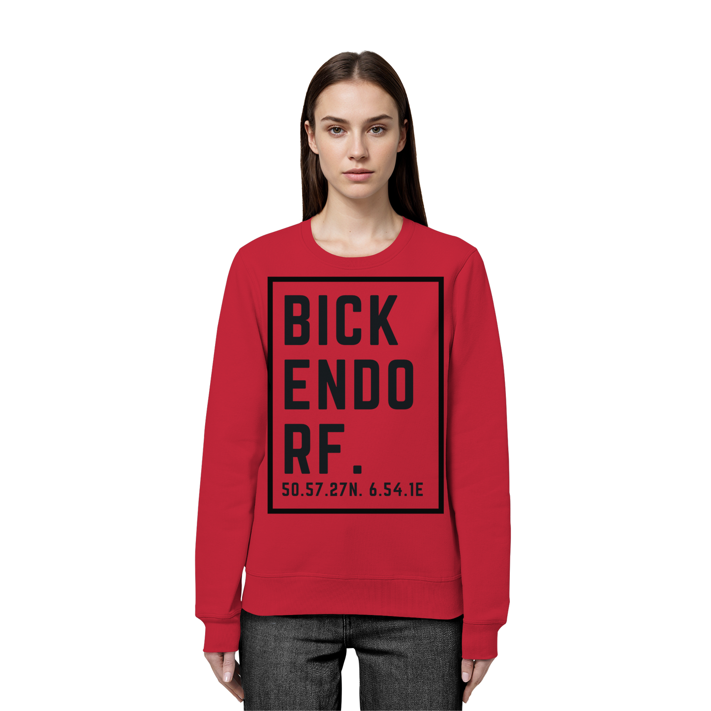 Bickendorf Koordinaten (großer Druck auf der Brust) - Organic Basic Unisex Sweatshirt