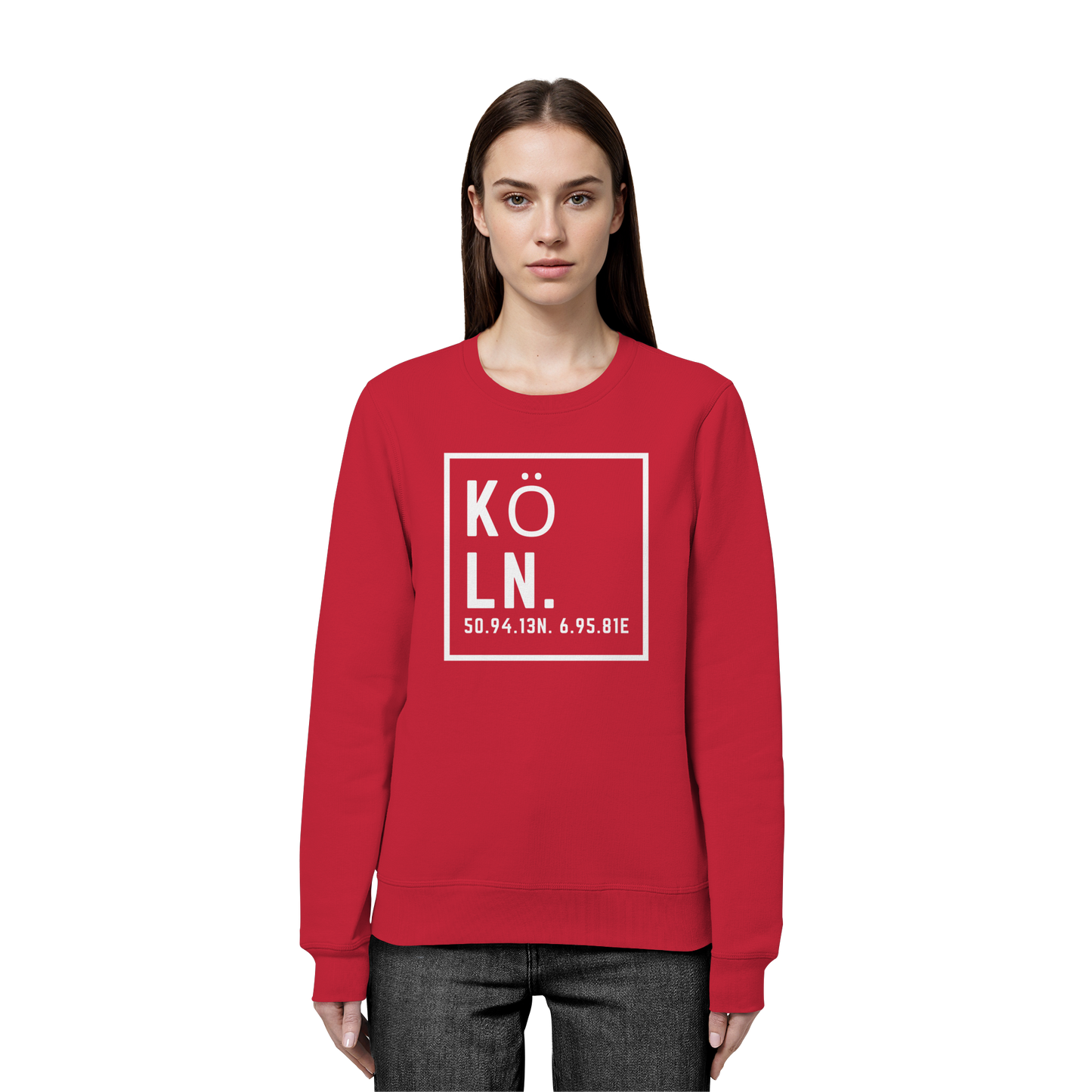 Köln Koordinaten (großer Druck auf der Brust) - Organic Basic Unisex Sweatshirt