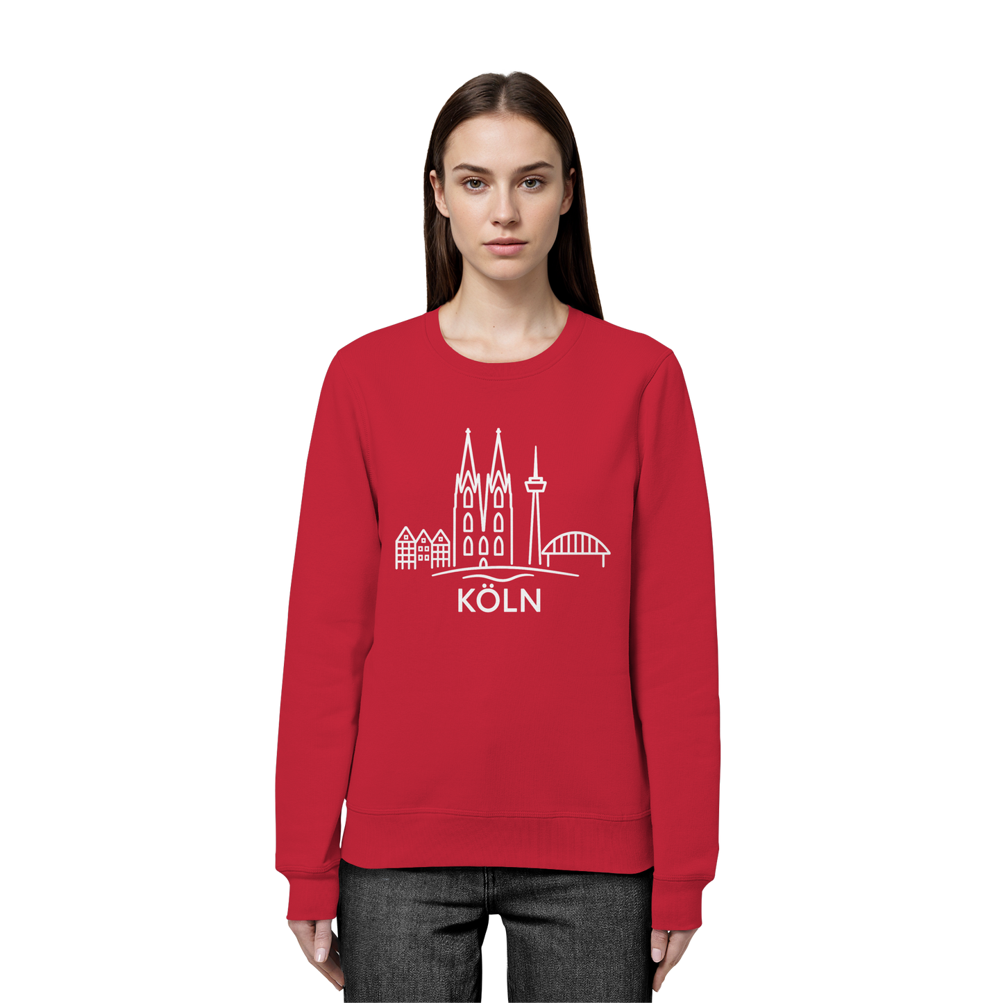 Köln Skyline (großer Druck auf der Brust) - Organic Basic Unisex Sweatshirt
