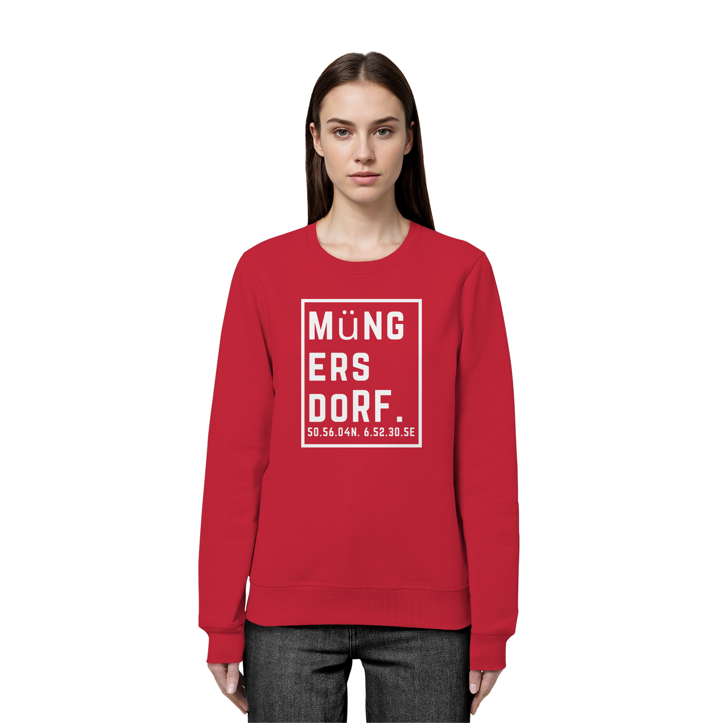 Müngersdorf Koordinaten (großer Druck auf der Brust) - Organic Basic Unisex Sweatshirt