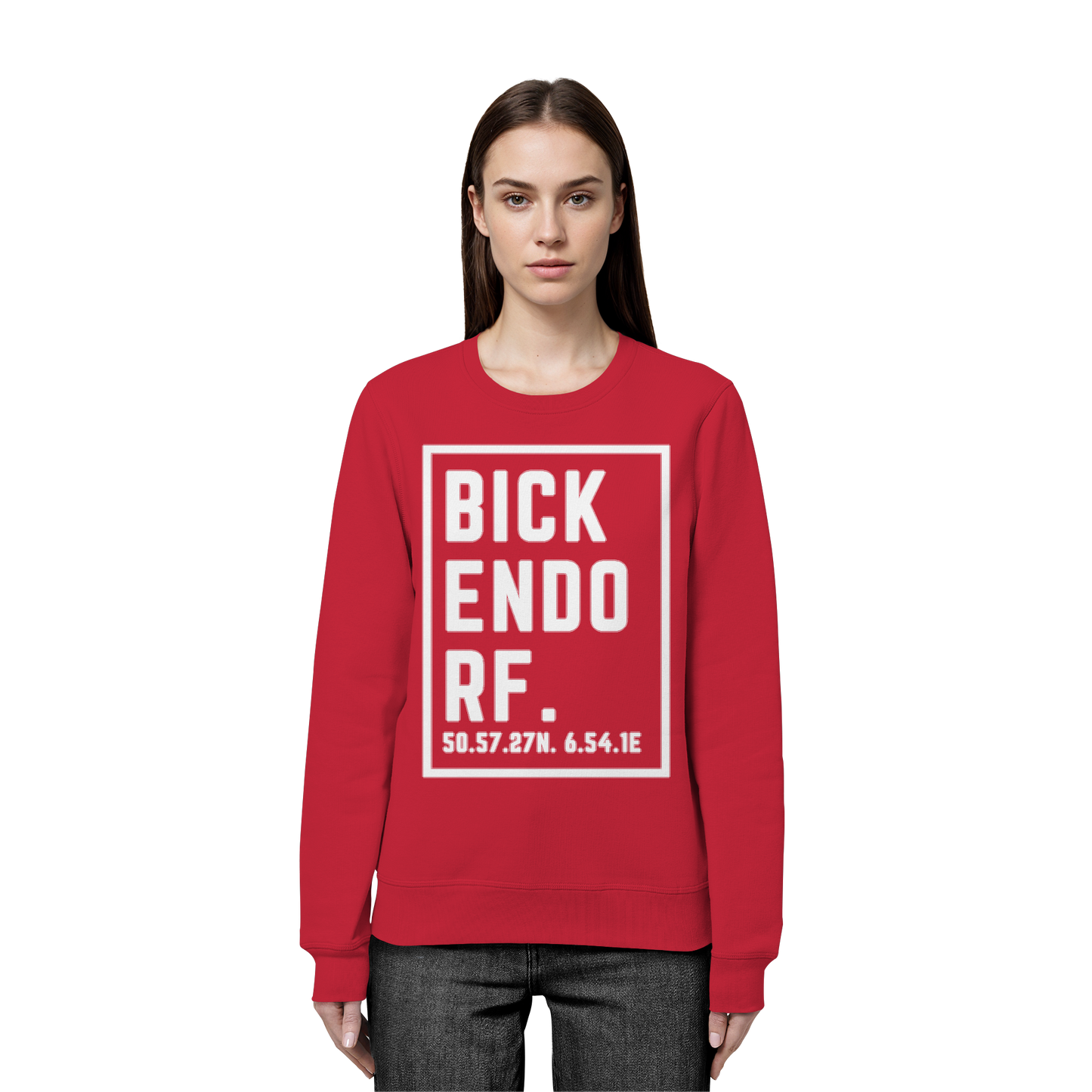 Bickendorf Koordinaten (großer Druck auf der Brust) - Organic Basic Unisex Sweatshirt