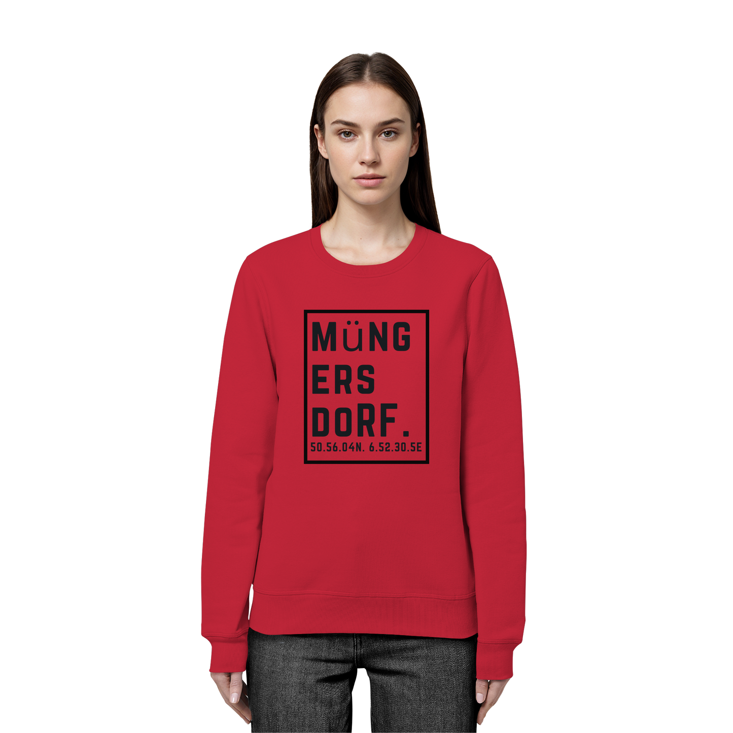 Müngersdorf Koordinaten (großer Druck auf der Brust) - Organic Basic Unisex Sweatshirt