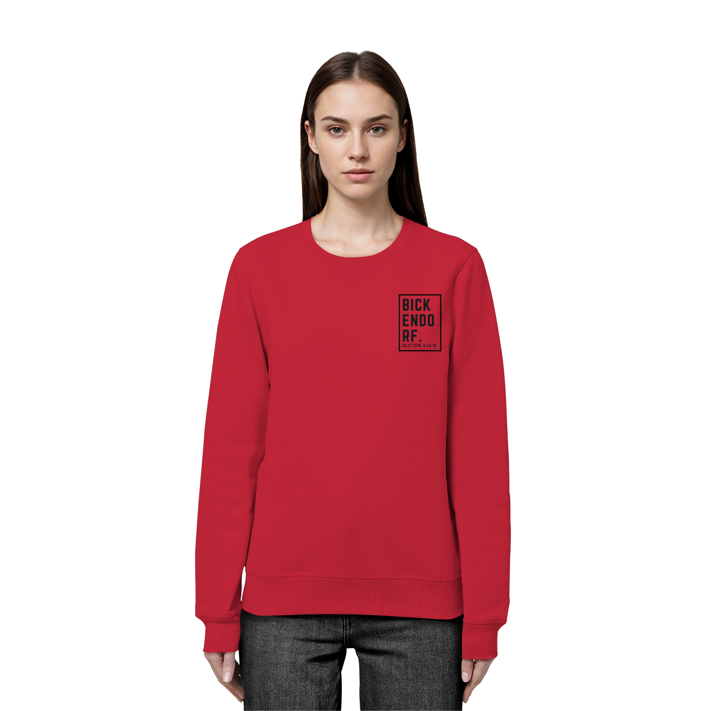 Bickendorf Koordinaten (kleiner Druck auf der Brust) - Organic Basic Unisex Sweatshirt